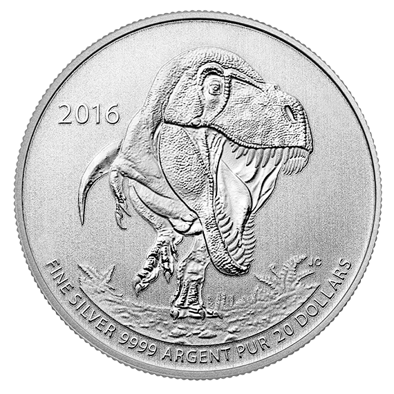 2016 $20 FOR $20 FINE SILVER COIN TYRANNOSAURUS REX