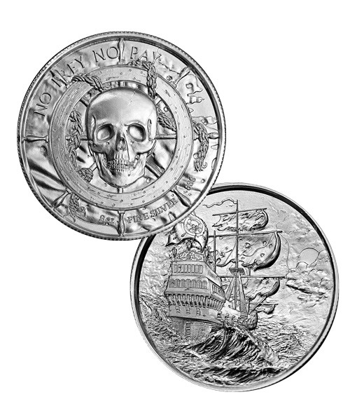 Elemetal 2 oz Privateer Ultra High Relief Silver Round