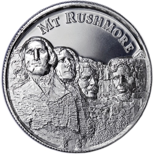 2 oz Silver Mount Rushmore Ultra High Relief Round | Am