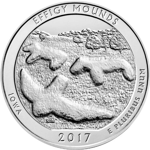 2017 Effigy Mounds National Monument 5 oz Silver ATB