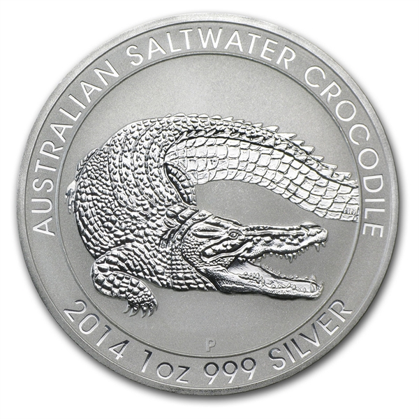 2014 1 oz Silver Australian Saltwater Crocodile