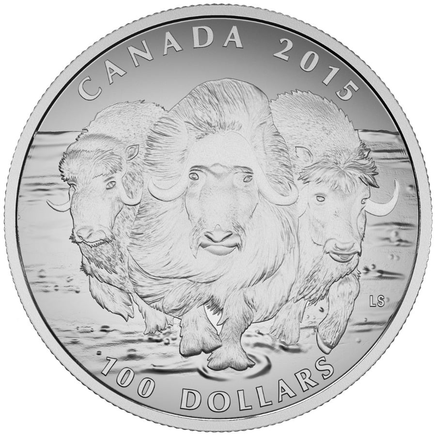 $100 for $100 Fine Silver Coin - Muskox (2015)