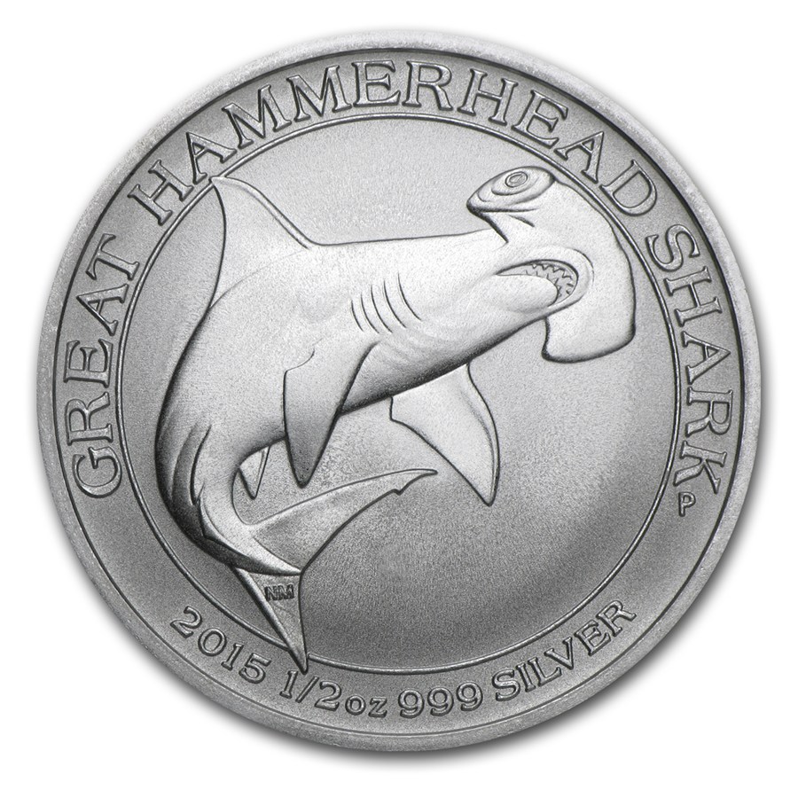 2015 Australia 1/2 oz Silver Great Hammerhead Shark - S