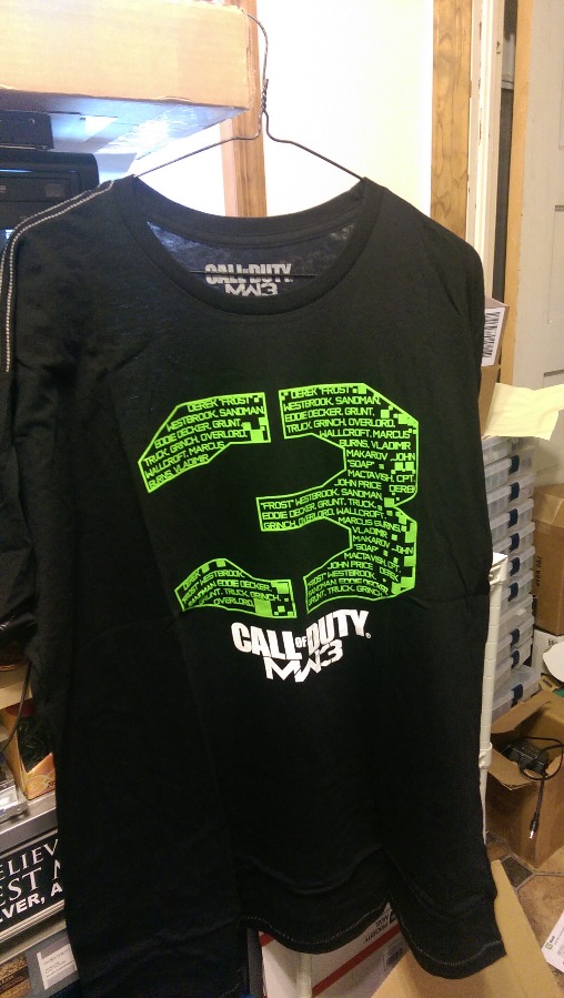 Call Of Duty MW3 T Shirt Black.  Size is XXLarge