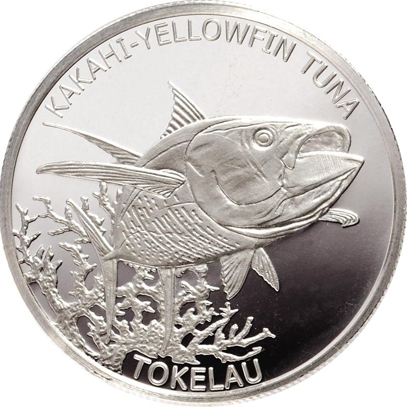 2014 Tokelau 1 oz. Silver Kakahi Yellowfin Tuna Coin