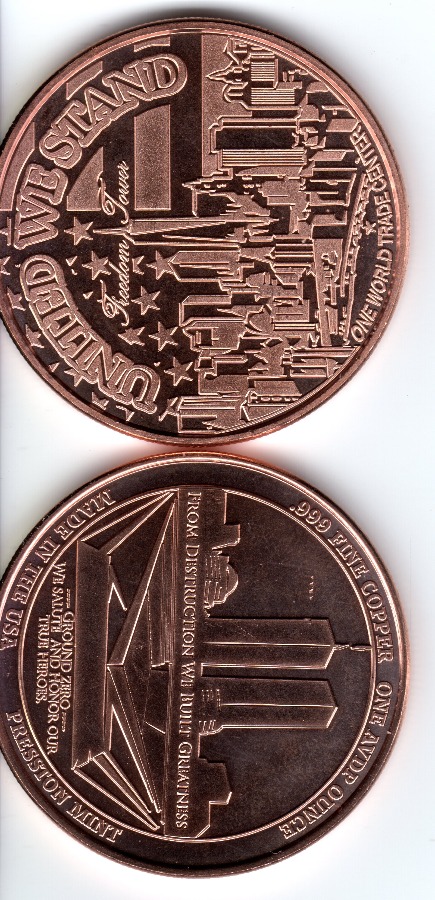 Freedom Tower – WTC – 1 Ounce Rounds Copper Coin