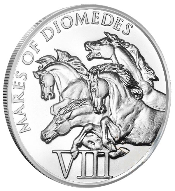 Mares of Diomedes 1 oz Silver | The 12 Labors of Hercul
