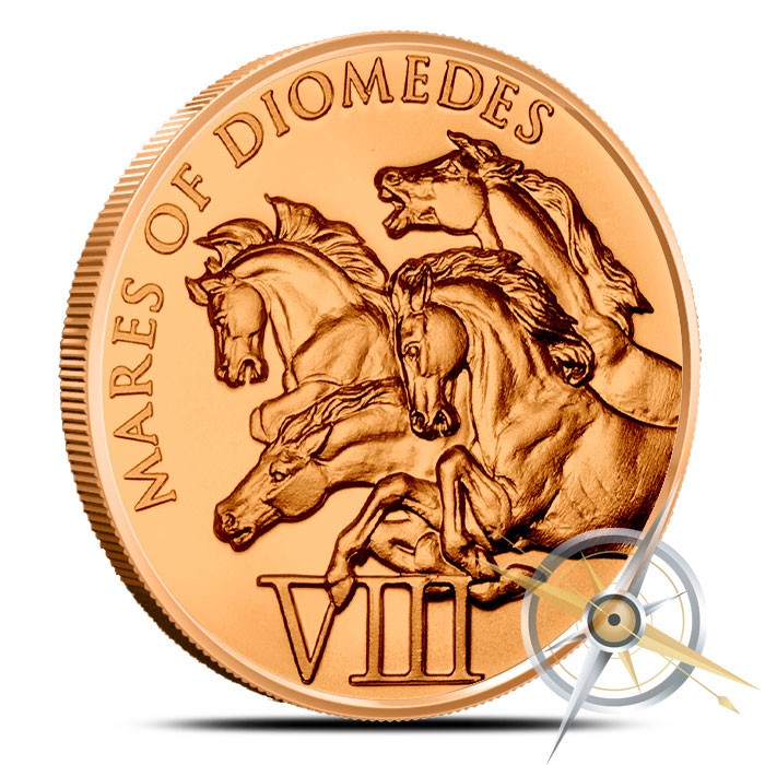 Mares of Diomedes 1 oz Copper | The 12 Labors of Hercul