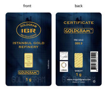 1 Gram .9999 Fine Gold IGR Refinery