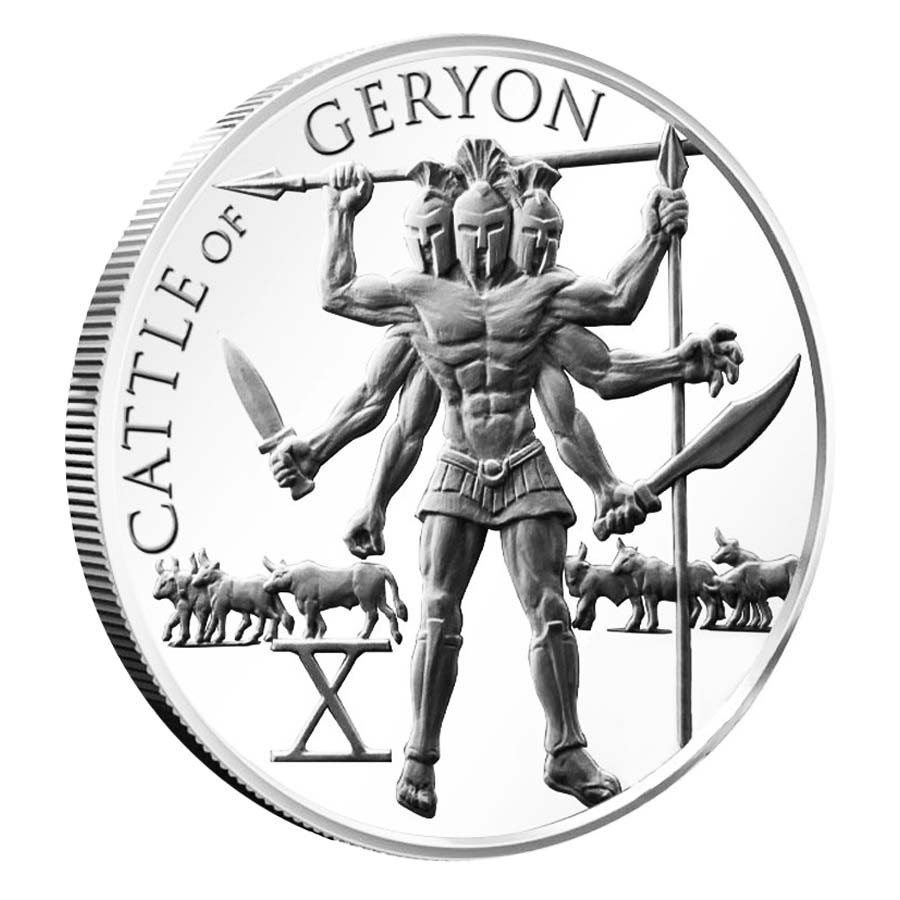 Cattle of Geryon 1 oz Silver  The 12 Labors of Hercules