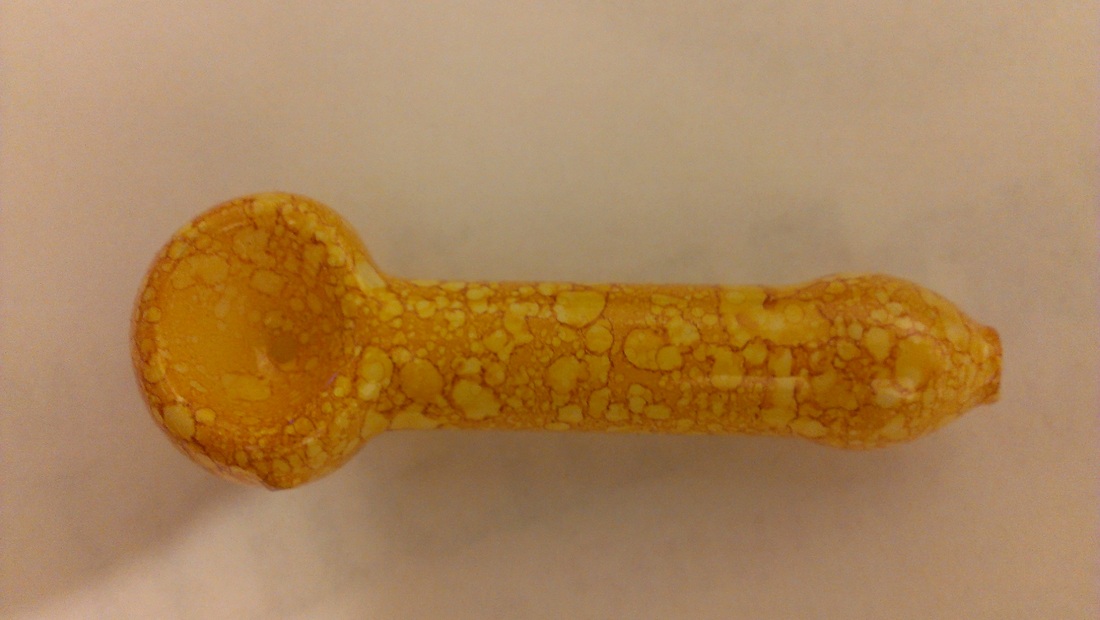 3” Glass Mini Spoon Pipe Yellow with Yellow Spots