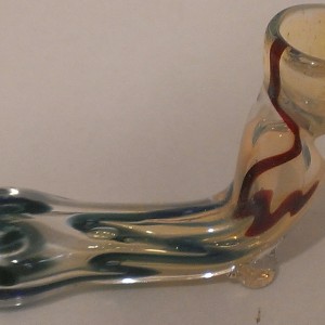 CHILLUM LAYING PIPE Blue &amp; Red