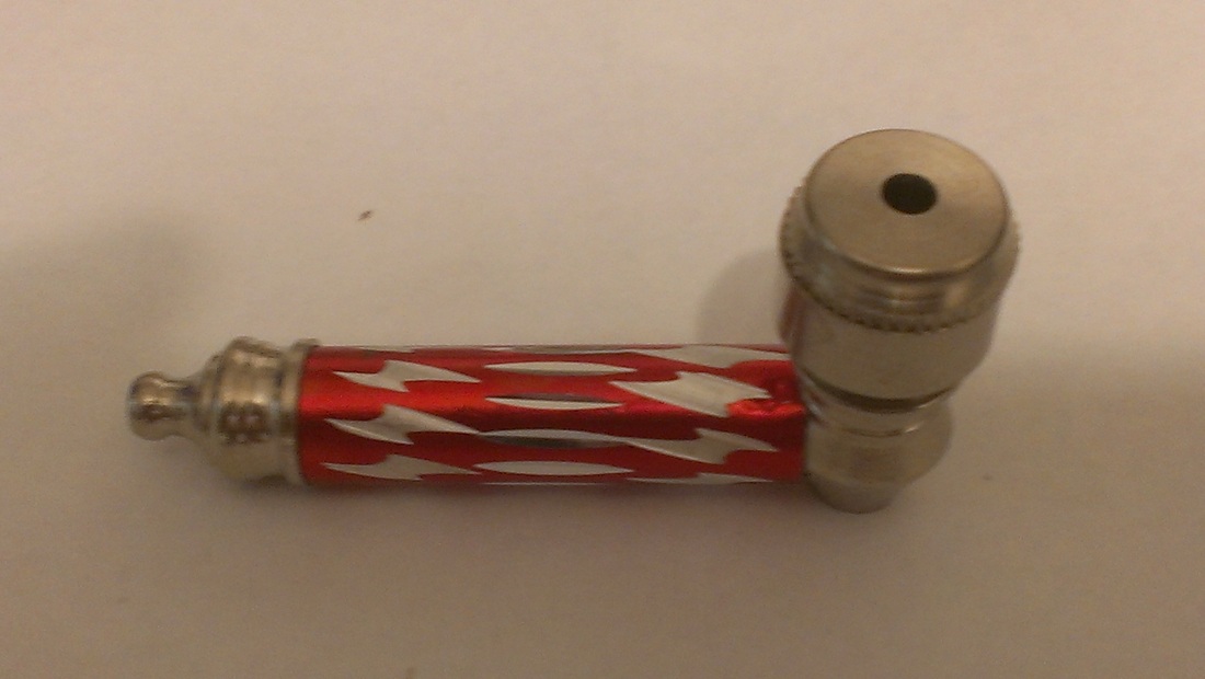 Red Metal Pipe with cut-crystal pattern