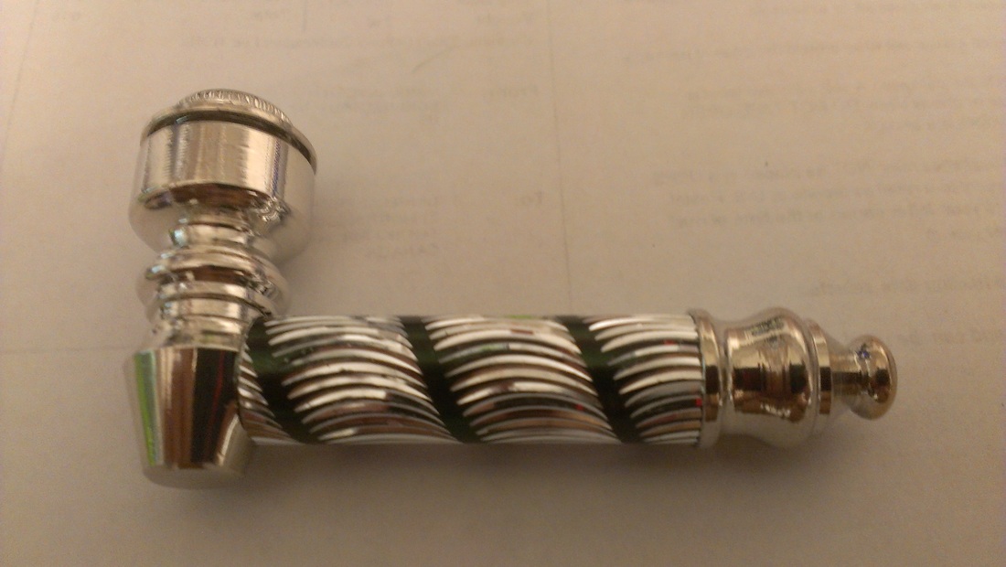 2.5″ Diamond Cut Metal Pipe Silver with Black Swirls
