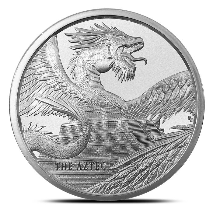 The Aztec 1 oz Silver Round | World of Dragons