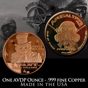 1 Ounce Copper Rounds Uncle Walker by Apocalypze Mint.