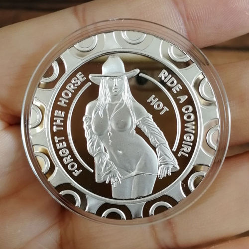 Forget The Horse Ride The Cowgirl 1 oz Silver Round