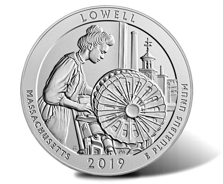 2019 5 oz Silver ATB Lowell National Historical Park,Ma