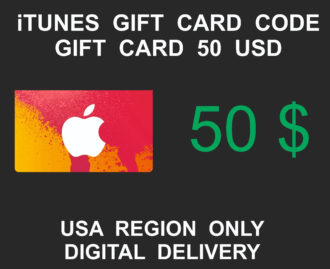 Itunes Gift Card, Key, Code, 50 USD, USA Account Only