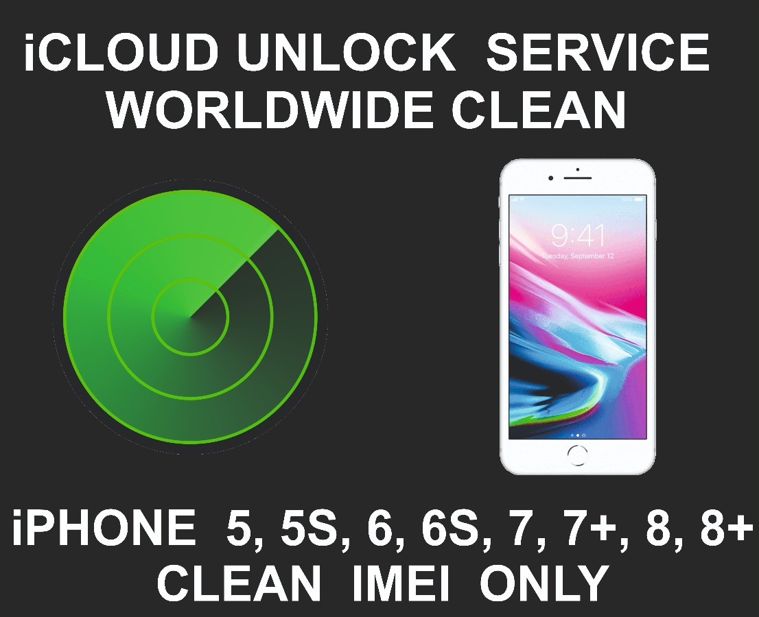 iCloud Unlock Service, Clean, iPhone SE, 7, 7+, 8, 8+