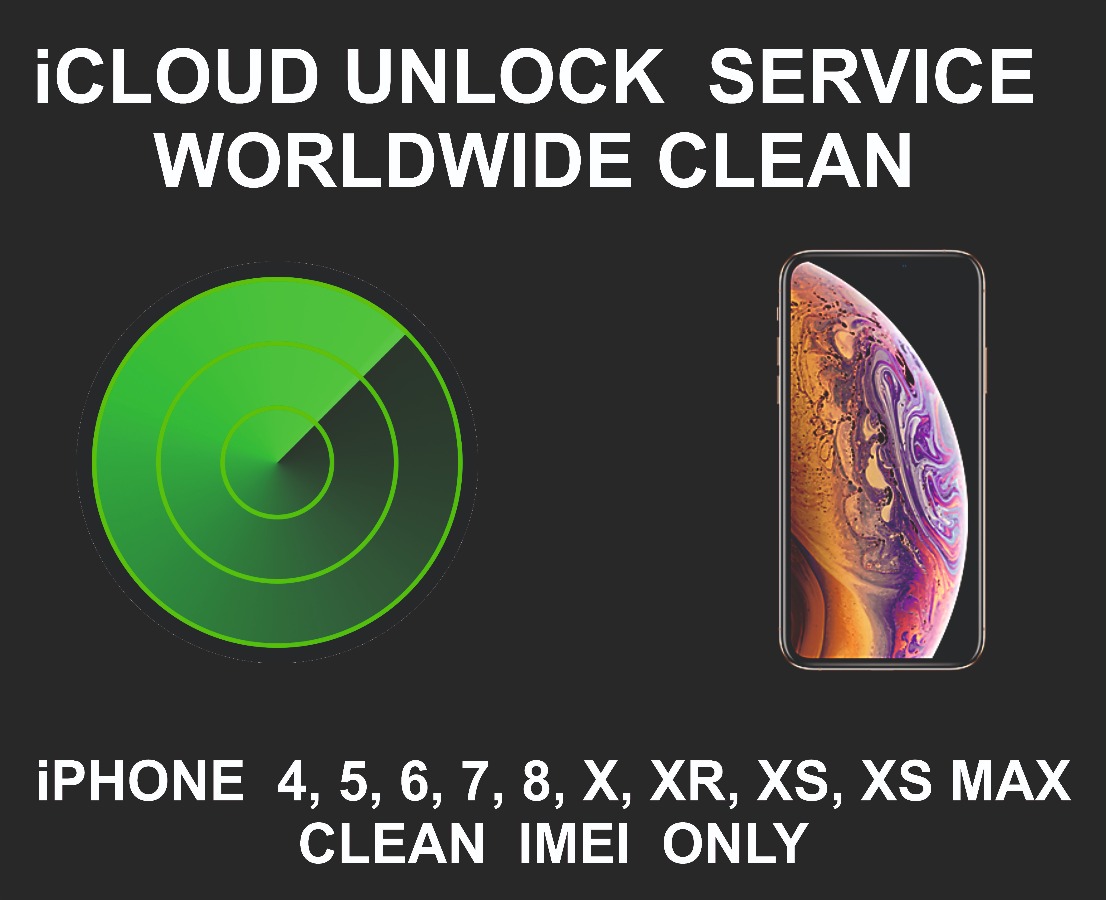 iCloud Unlock Service, Clean, iPhone X, XR, XS, XS Max