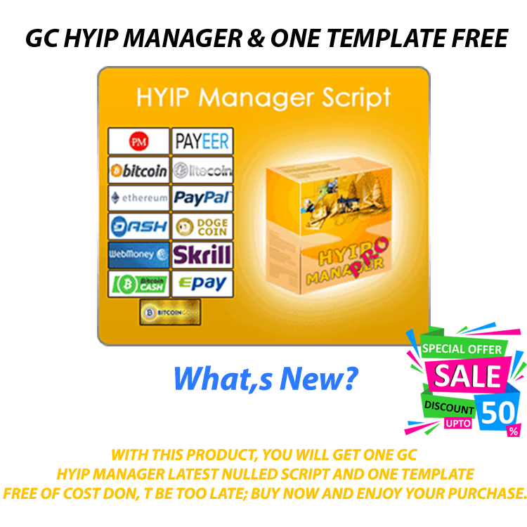 Gc Hyip Manager Pro With One Premium Template