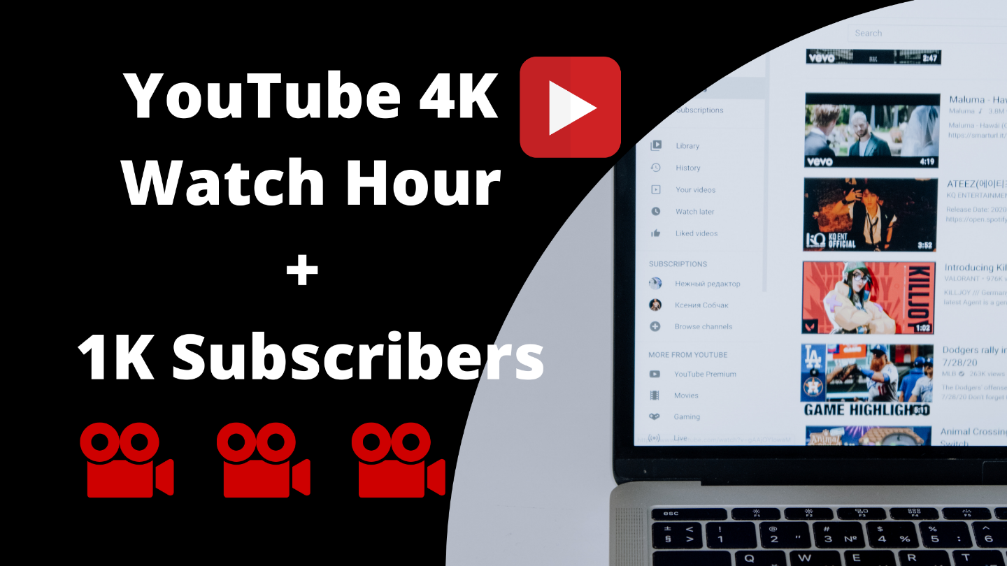 YouTube 4K Watch Hour Plus 1K Subscribers (REFILL)