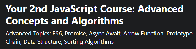 JavaScript Course: Advanced Concepts and Algorithms