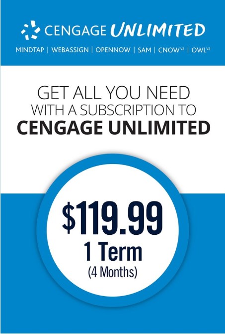 Cengage Unlimited, 1 term (4 months), 1st Edition