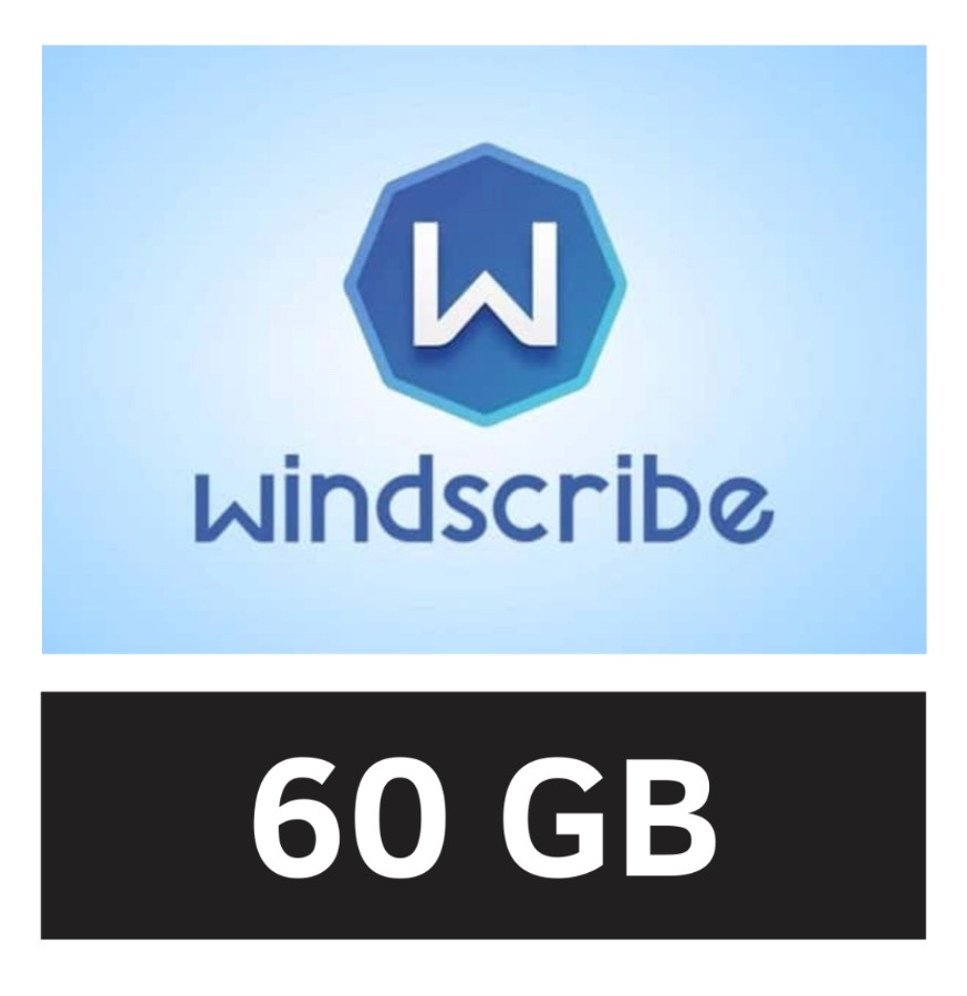 WINDSCRIBE VPN acc - 60 GB (auto-renewal every month)