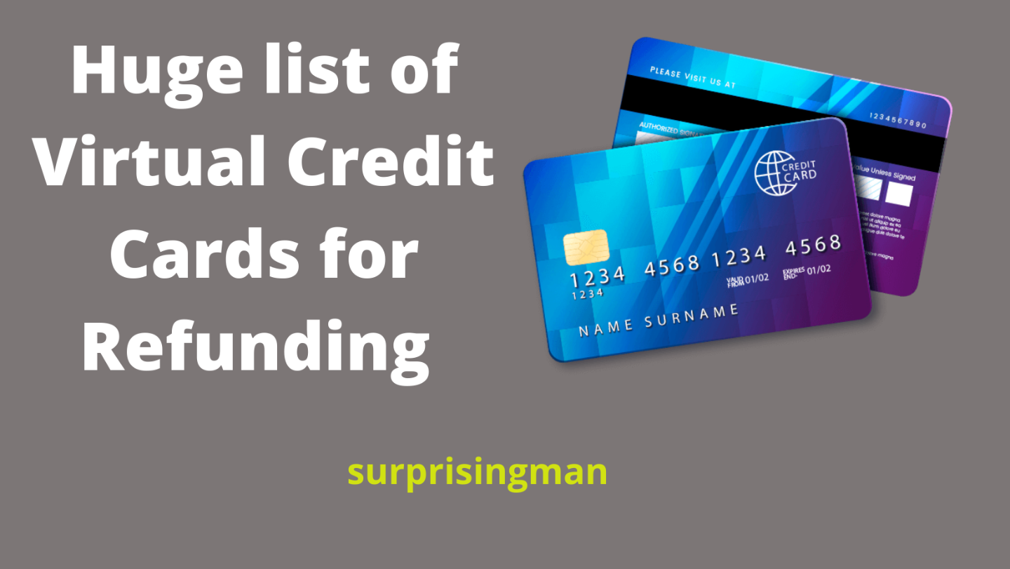 [E-Book] Huge list of Virtual Credit Cards for Refund