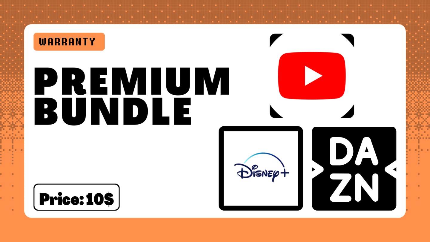 YouTube Premium 3 MONTHS + Disney Plus+ Dazn