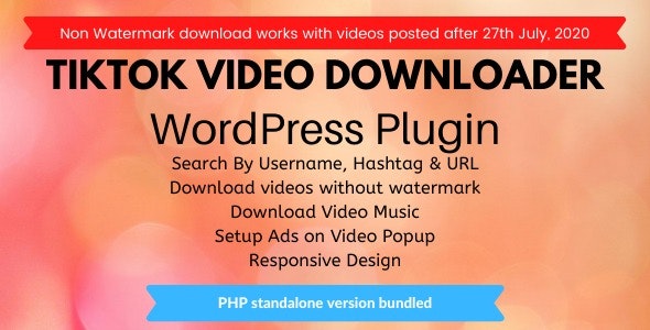 TikTok Video Downloader without Watermark WordPress