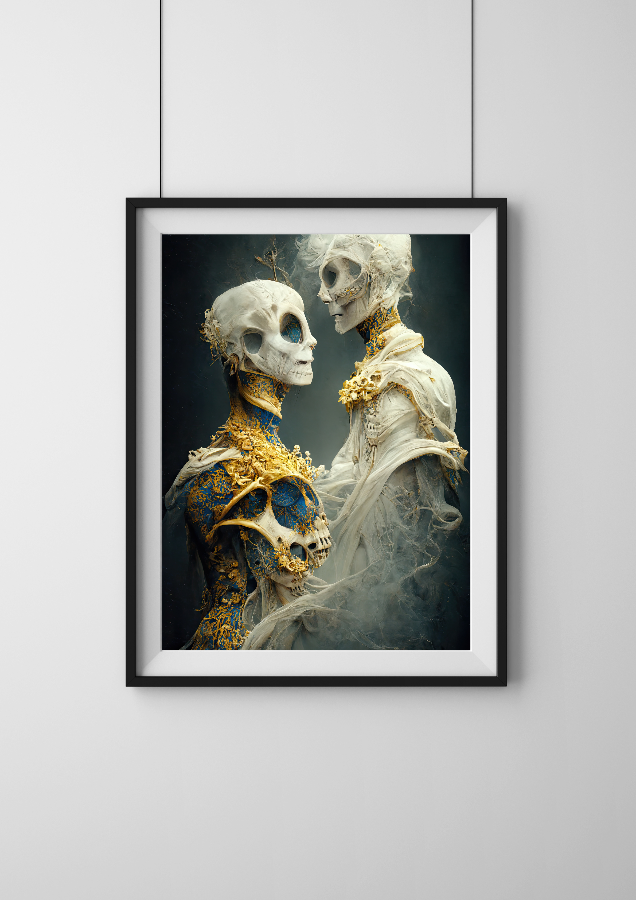 Skeleton couple - Digital wall art print