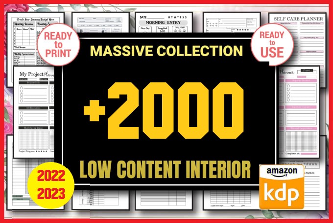 2000 Amazon KDP Low Content Book Templates Bundle ✅