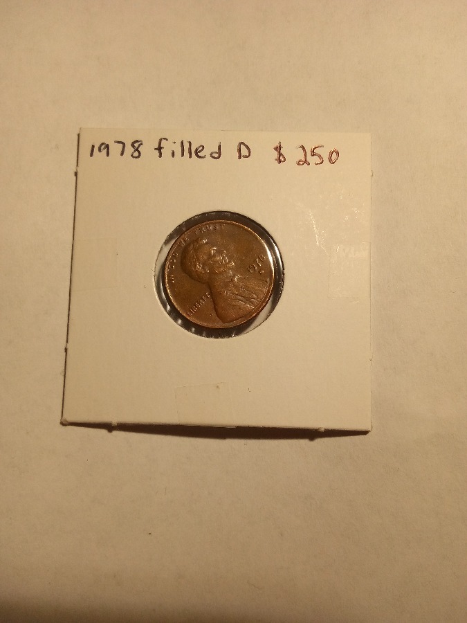 1978 filled D error penny collectible coin money