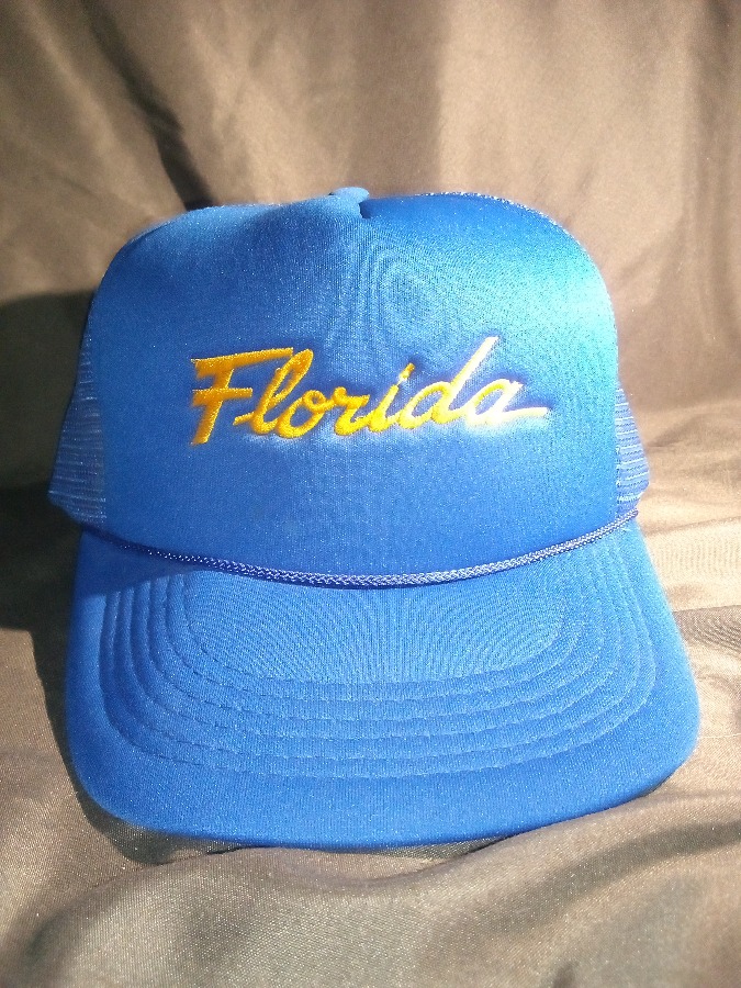 vintage blue florida mesh snapback hat