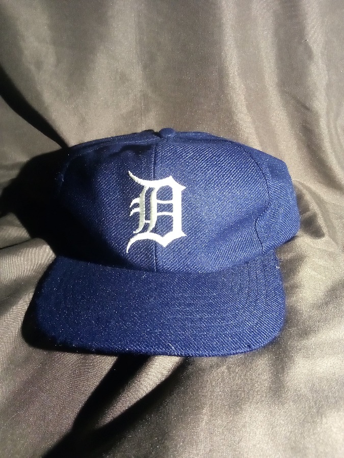 vintage blue Detroit hat