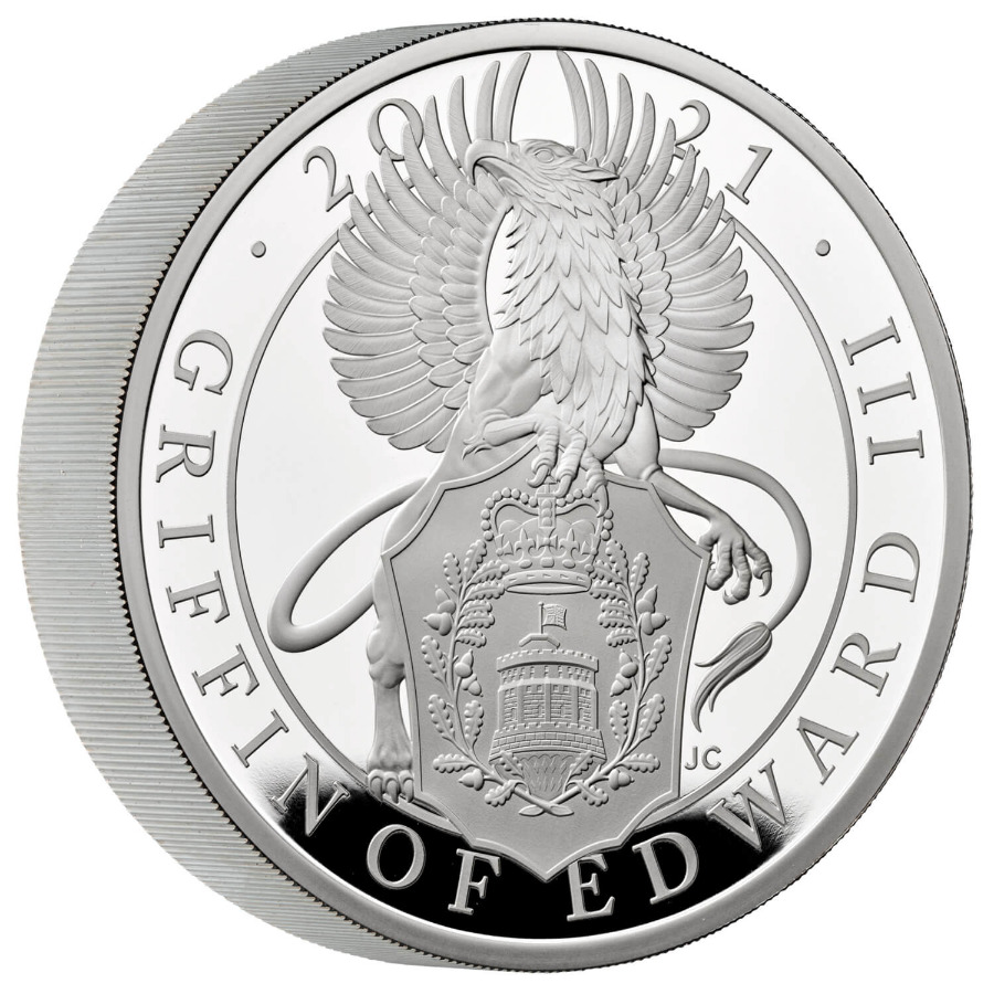 The Griffin of Edward III 2021 UK Ten Oz Silver Proof
