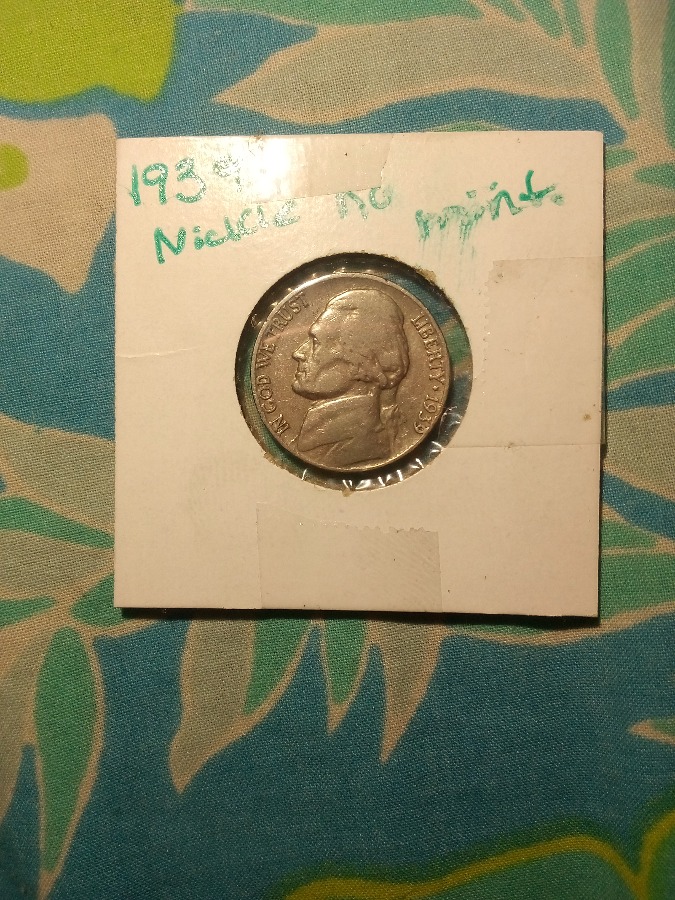 Rare 1939 Nickle No Mint Mark Collectible coin