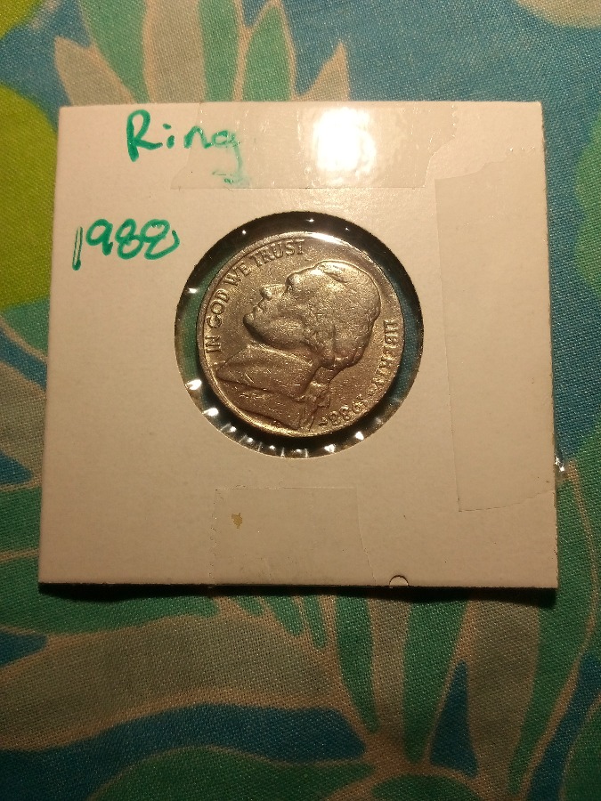 1988 rim error Nickel collectible coin mint mark p