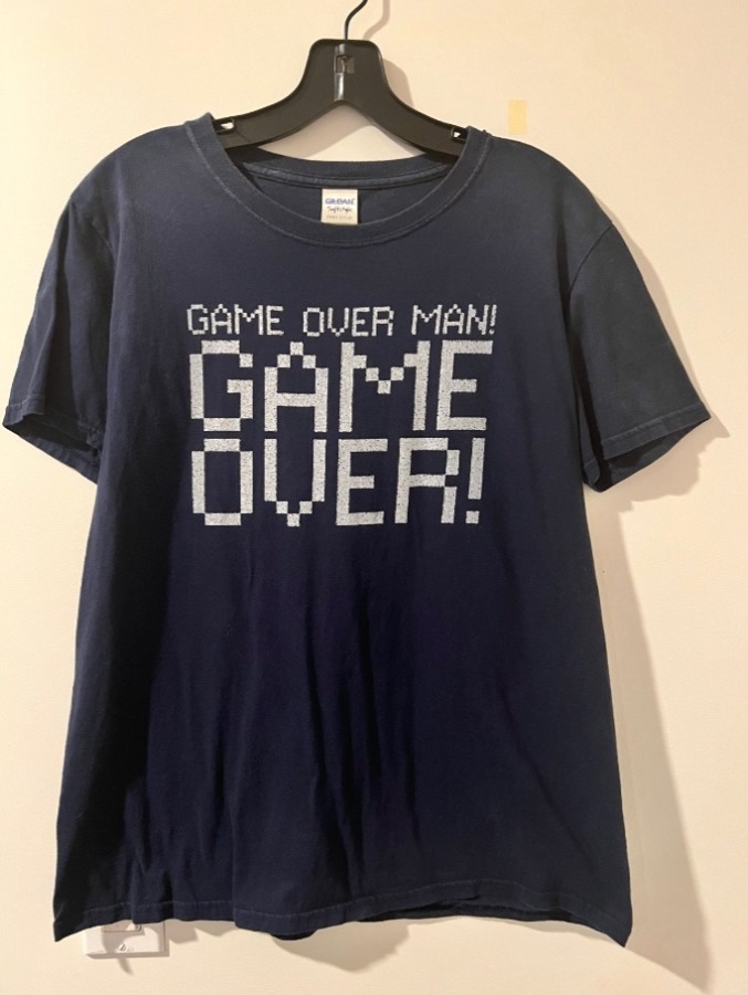Game Over Dark Blue T-Shirt Sz. M
