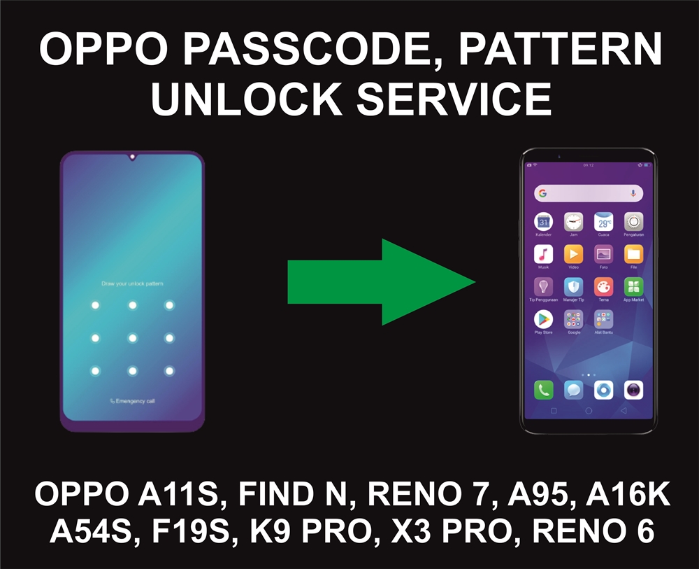 Oppo Passcode and Pattern Unlock Service, All Models