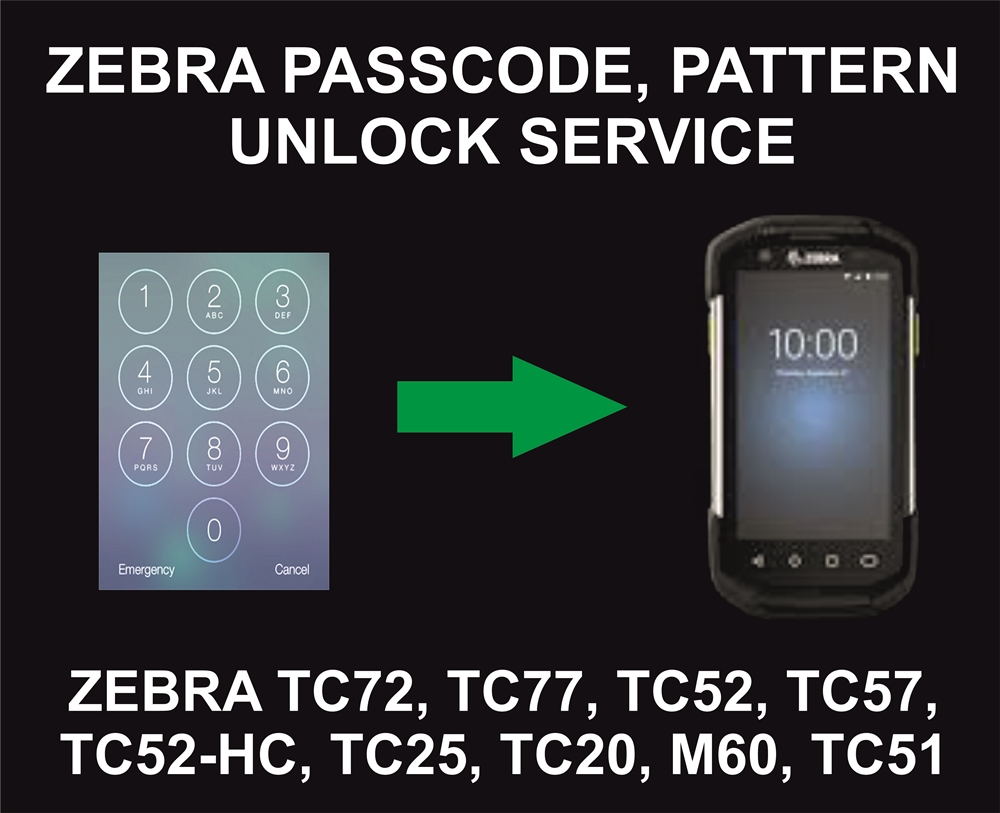 Zebra Passcode and Pattern Unlock Service, All Models