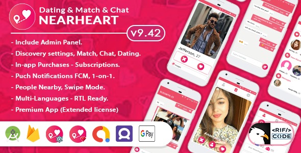 Nearheart - Android Native Dating Tinder Clone App