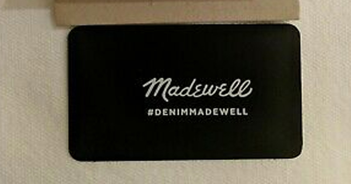 Madewell gift card $100