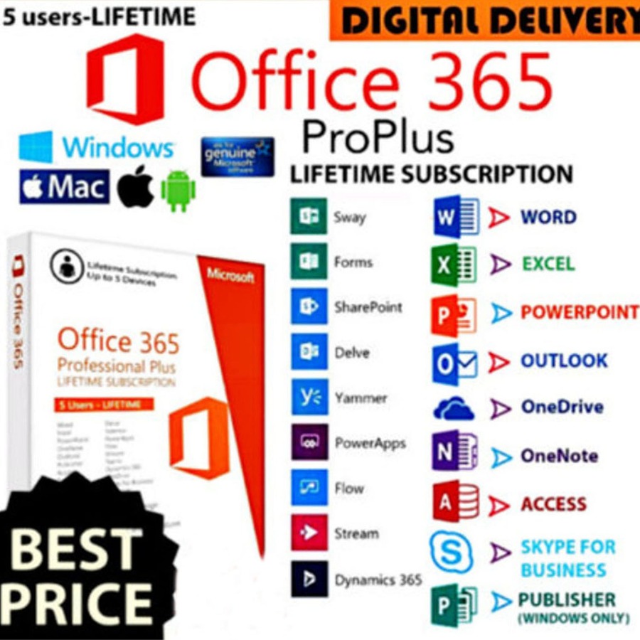 Microsoft Office 365 2021 Account 5 Devices Win/Mac