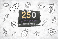 250 Handmade Icons Pack [for PC & Mac]