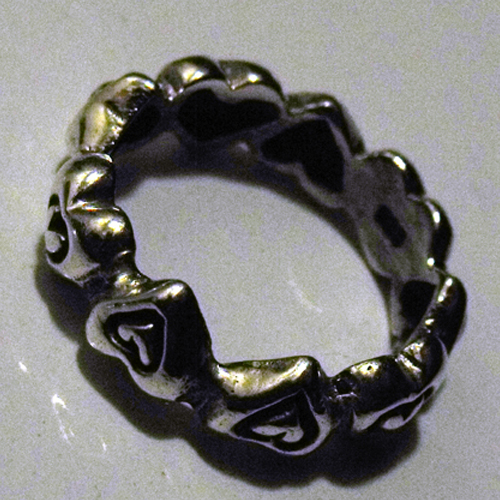 .925 STERLING SILVER HEARTS WITHIN HEARTS RING size 6