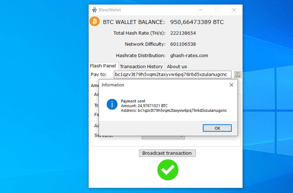 Flash bitcoin software with BleezWallet
